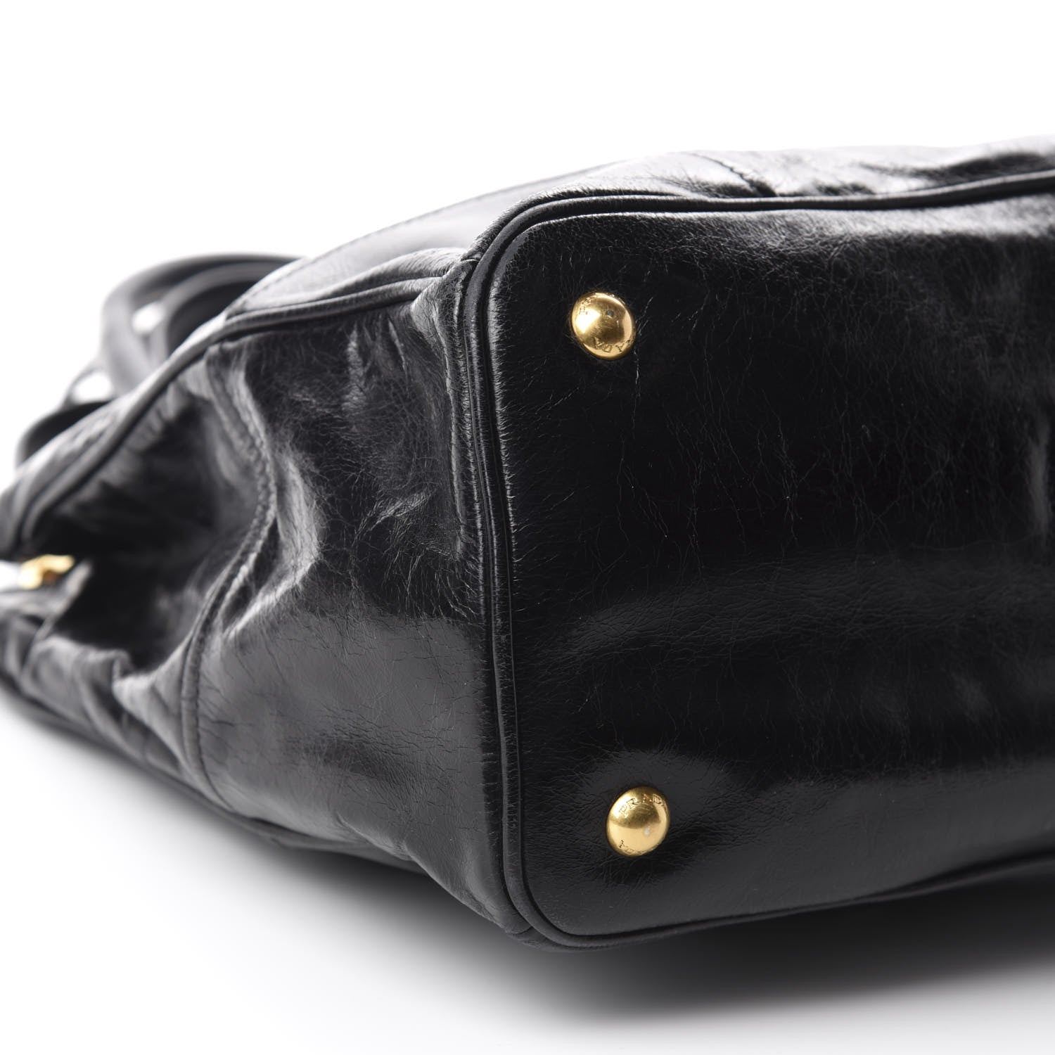Prada Vitello Shine Tote Black 6 of 10