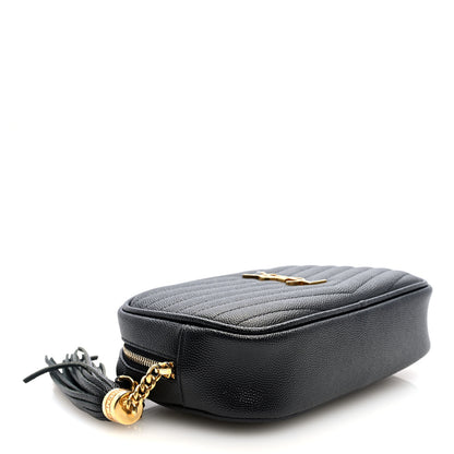 Saint Laurent Grain De Poudre Matelasse Monogram Mini Lou Camera Bag Black 4 of 9