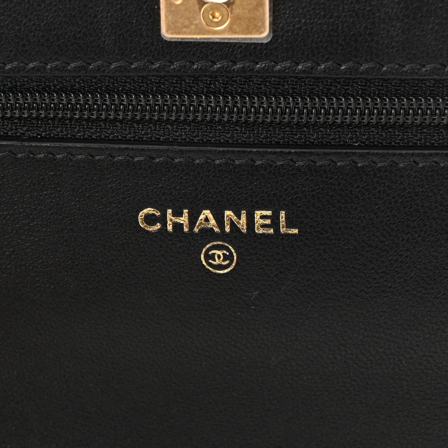 Chanel Lambskin Quilted CC Pearl Crush Wallet on Chain WOC Black 6 of 11
