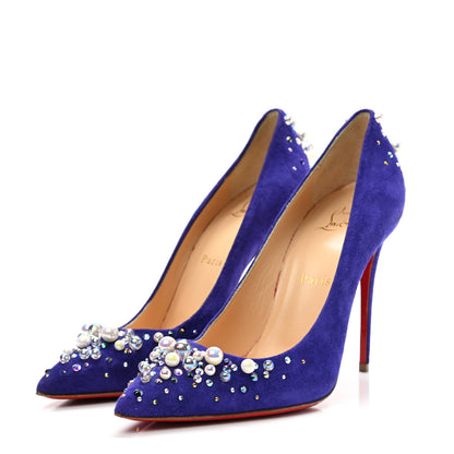 Christian Louboutin Suede Candidate 100 Pumps 39 Purple Pop 3 of 14
