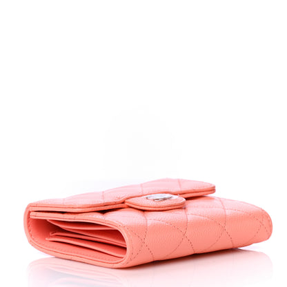 Chanel Caviar Quilted Compact Flap Wallet Coral 4 of 10