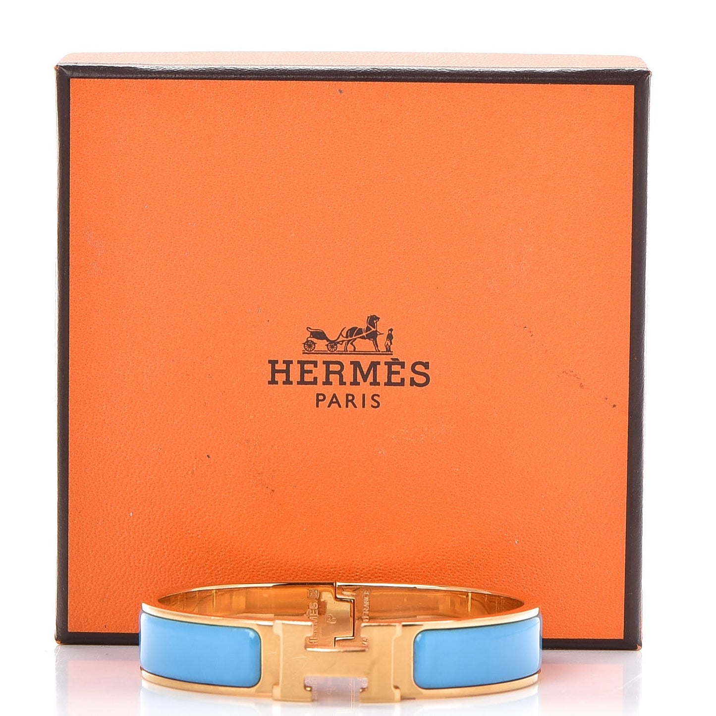 Enamel Narrow Clic Clac H Bracelet PM Bleu Azure
