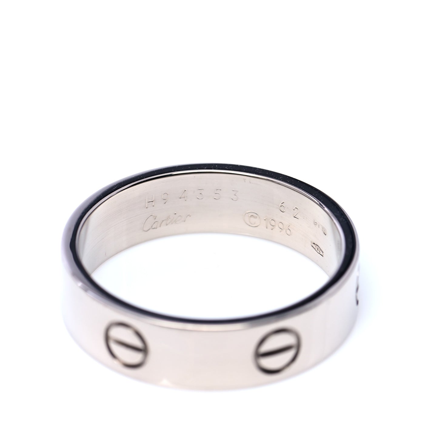 18K White Gold 5.5mm LOVE Ring 62 10
