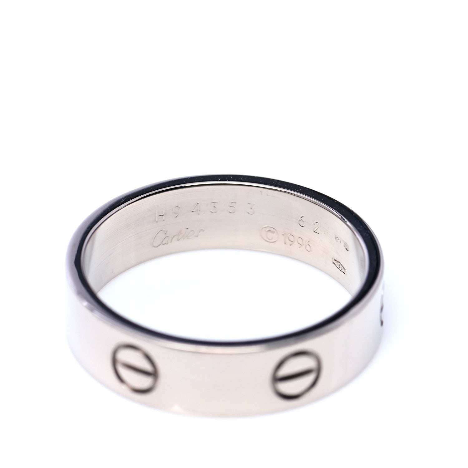 Cartier 18K White Gold 5.5mm LOVE Ring 62 10 4 of 5