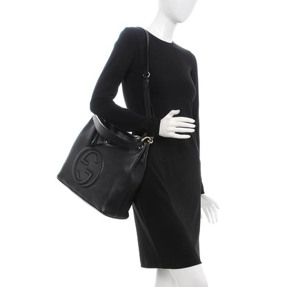Gucci Pebbled Calfskin Large Soho Hobo Black 2 of 8
