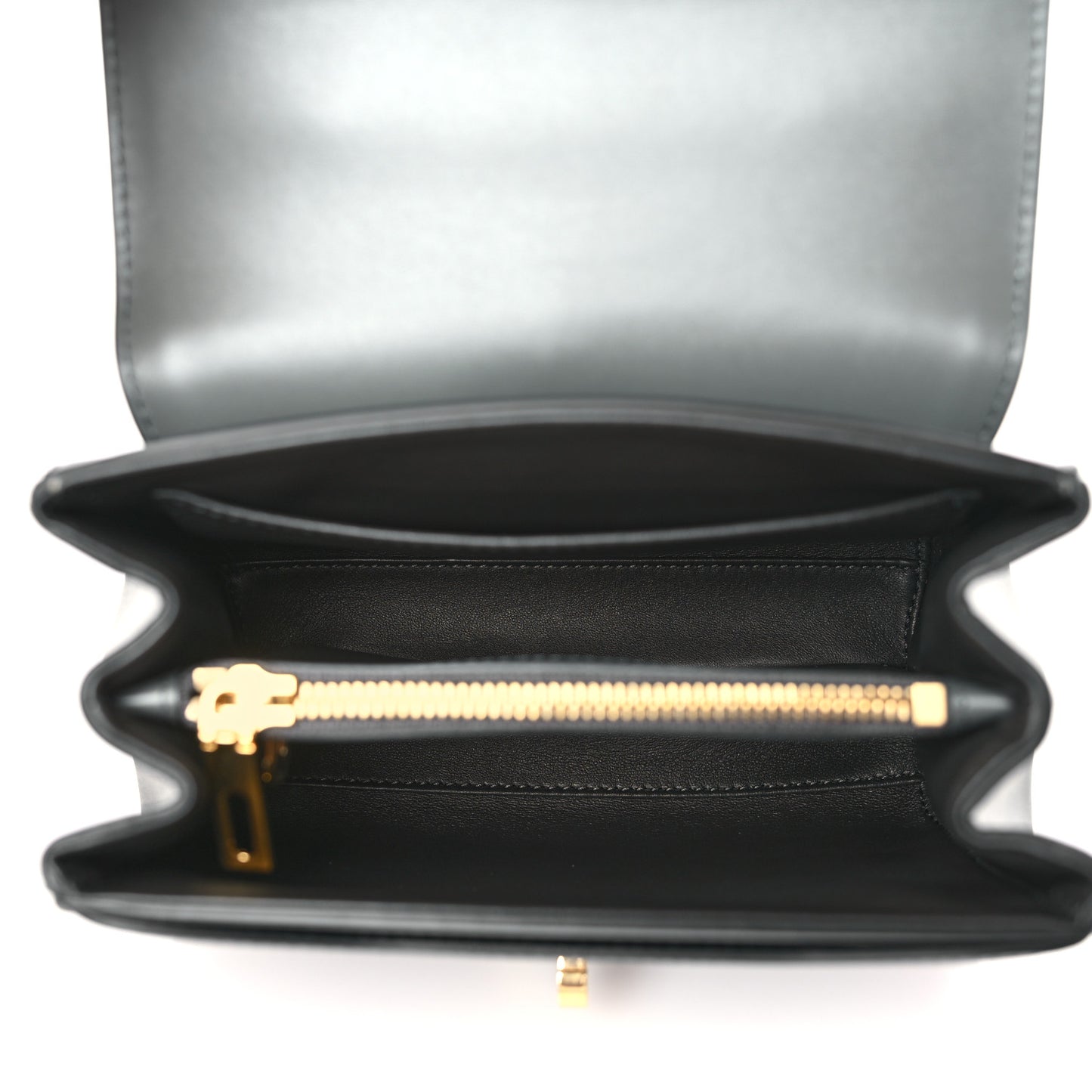 Satinated Calfskin Mini 16 Top Handle Bag Grey
