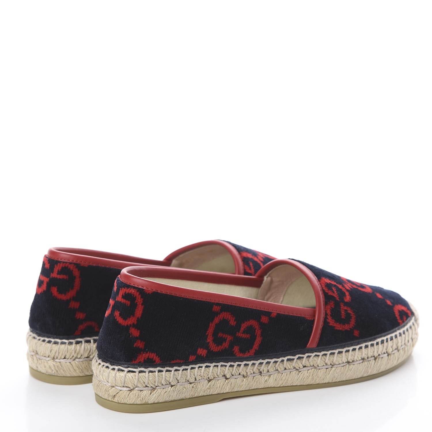 Gucci Terry Cloth GG Monogram Espadrilles 38 Blue Red 4 of 7
