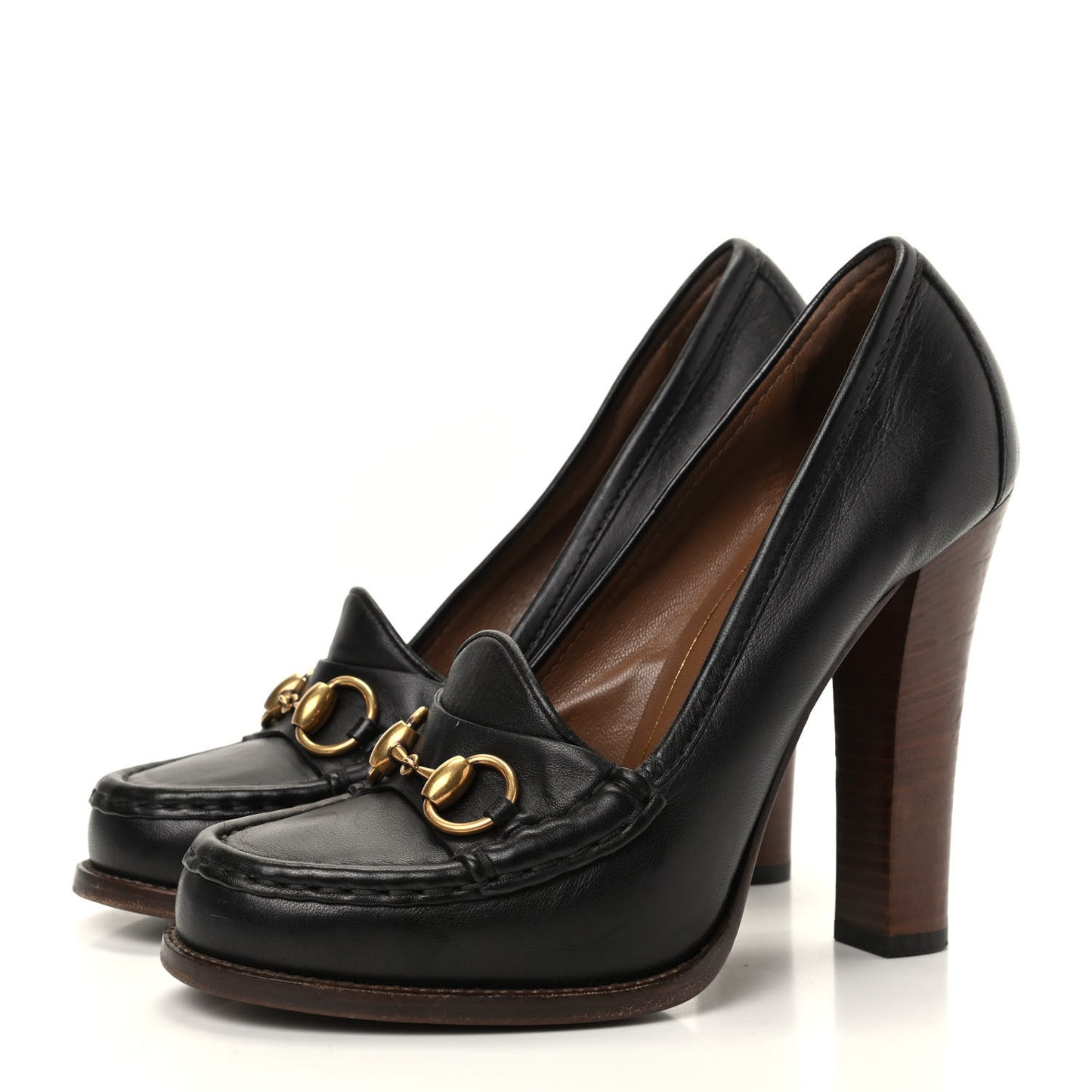 Calfskin Horsebit Alyssa Pumps 39 Black