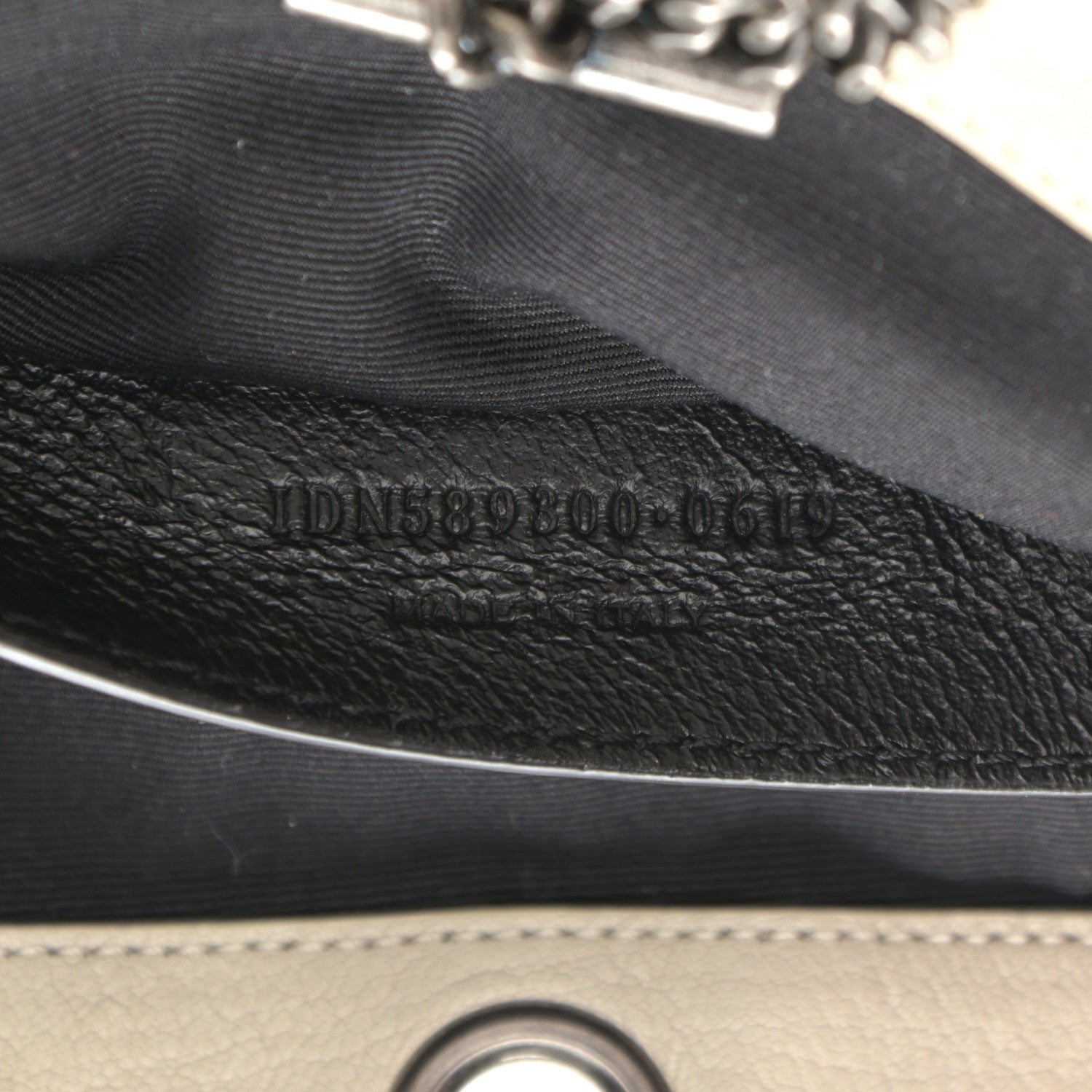 Saint Laurent Pebbled Lambskin Chevron Monogram Small Nolita Crema Soft 7 of 11