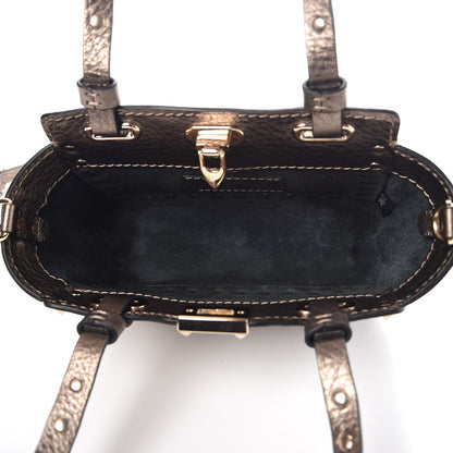 Valentino Garavani Metallic Pebbled Calfskin Micro Rockstud Tote Sasso 6 of 8