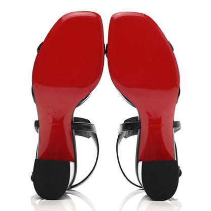 Christian Louboutin Calfskin Studded Galerietta Sandals 38.5 Black 5 of 8