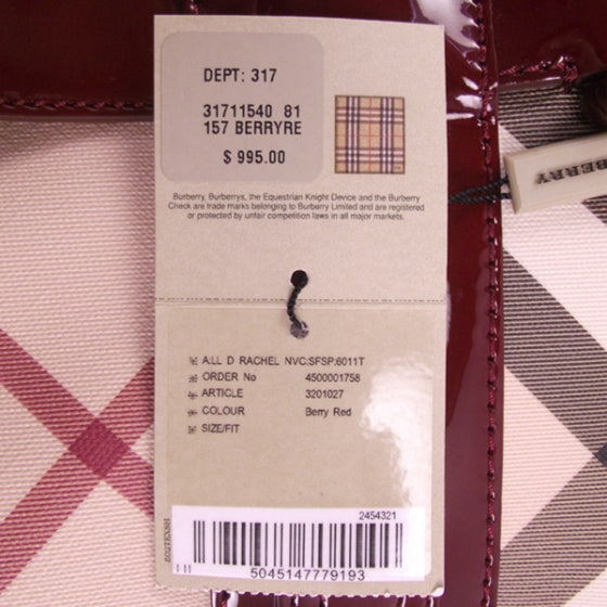 Nova Check Large Chain Tote Berry