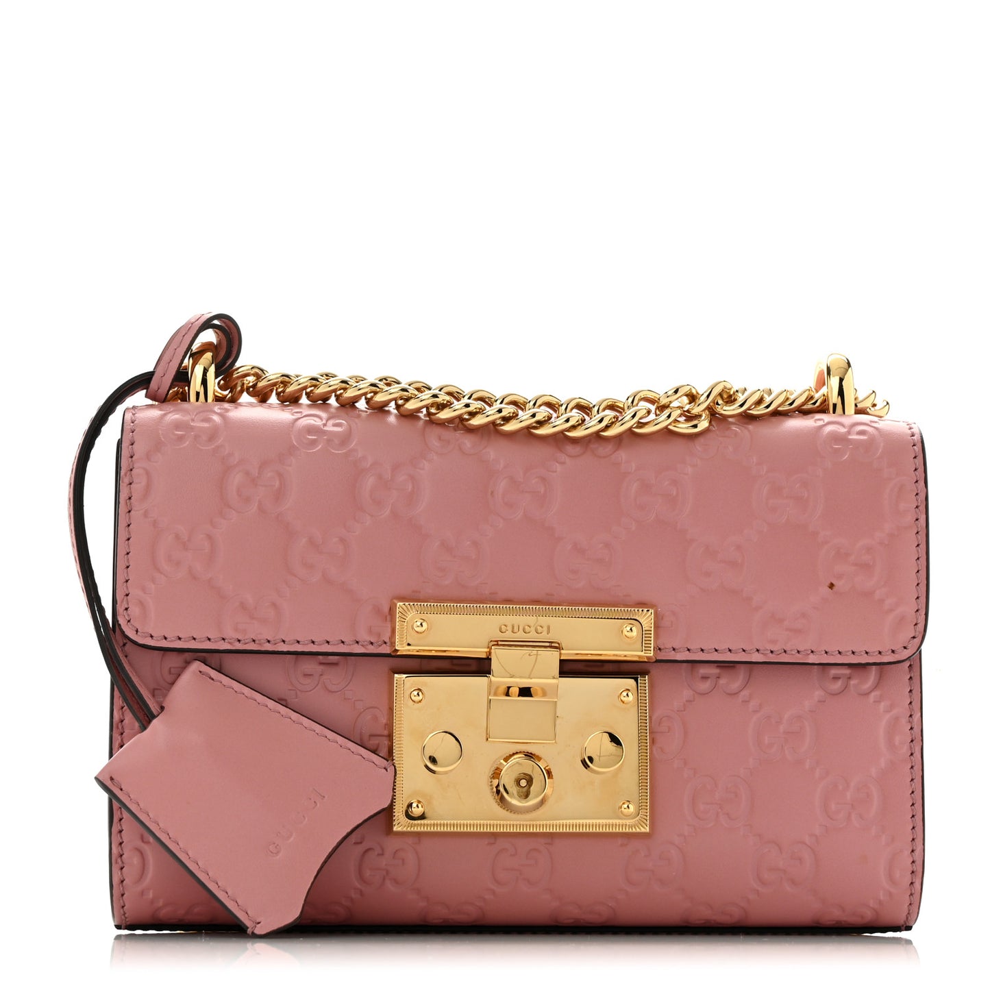 Guccissima Small Padlock Shoulder Bag Rose Baby Candy