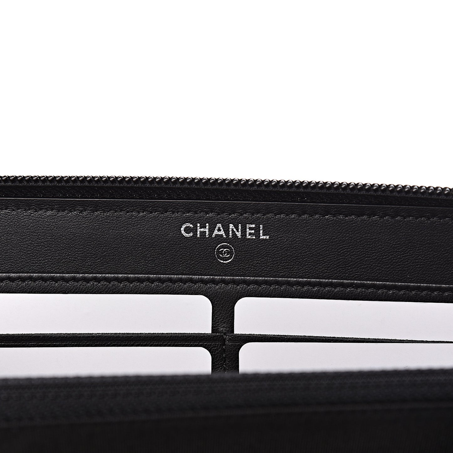 Lambskin Quilted Boy Zip Around Wallet Black