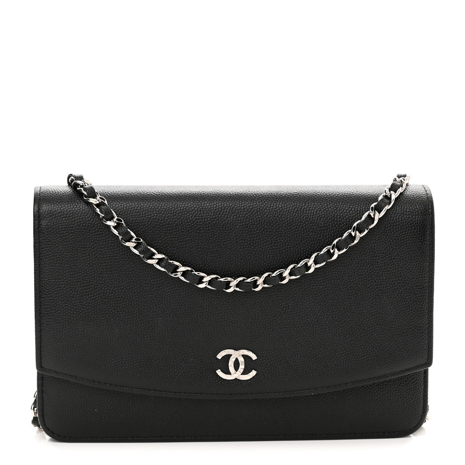 Chanel Caviar Sevruga Wallet On Chain WOC Black 1 of 15