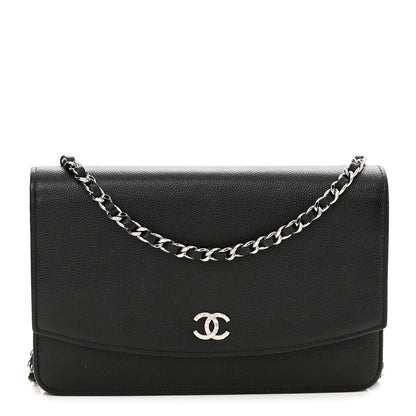 Chanel Caviar Sevruga Wallet On Chain WOC Black 1 of 15