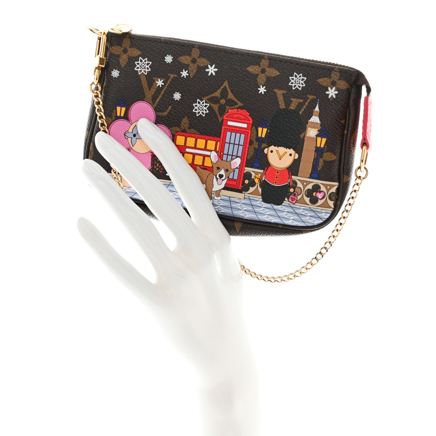 Monogram 2021 Christmas Animation London Mini Pochette Accessories Red