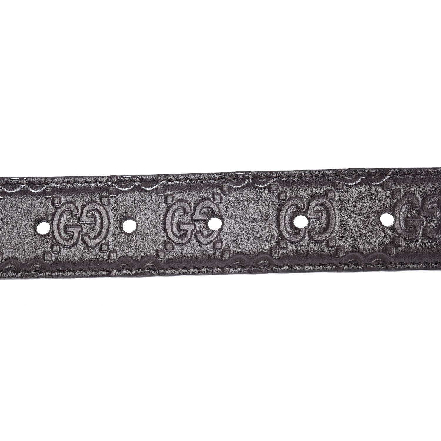 Gucci Guccissima Signature 40mm Belt 95 38 Chocolate 5 of 6