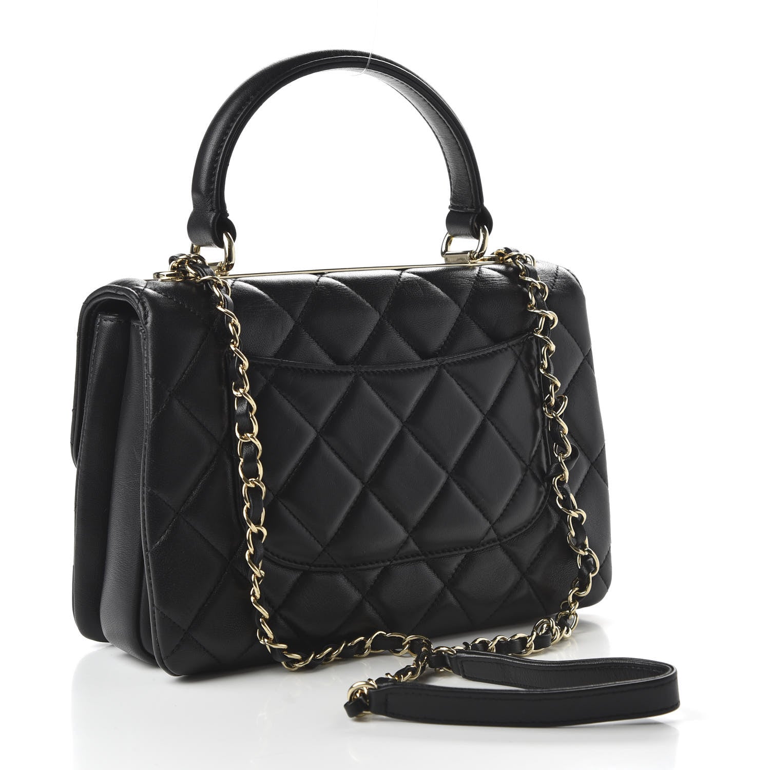Chanel Lambskin Quilted Small Trendy CC Dual Handle Flap Bag Black 3 of 12