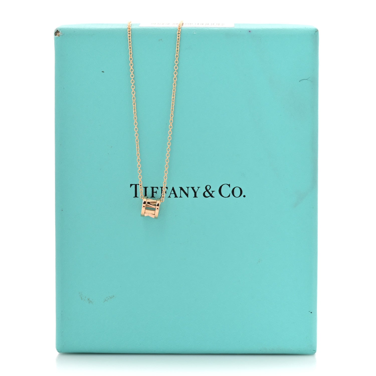 Tiffany 18K Rose Gold Atlas Open Pendant Necklace 6 of 6