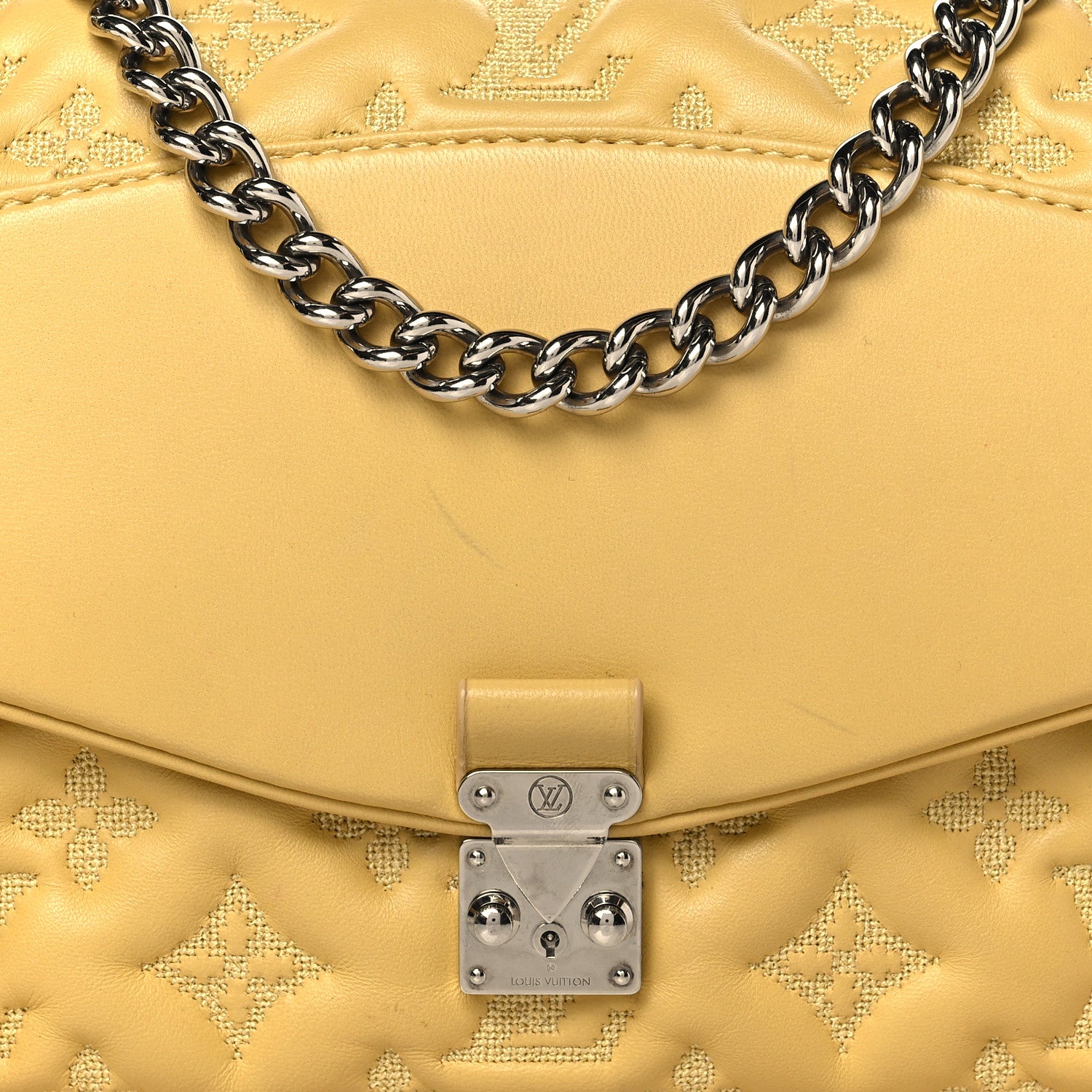 Louis Vuitton Lambskin Mama Broderie Pochette Jaune Pale 7 of 11