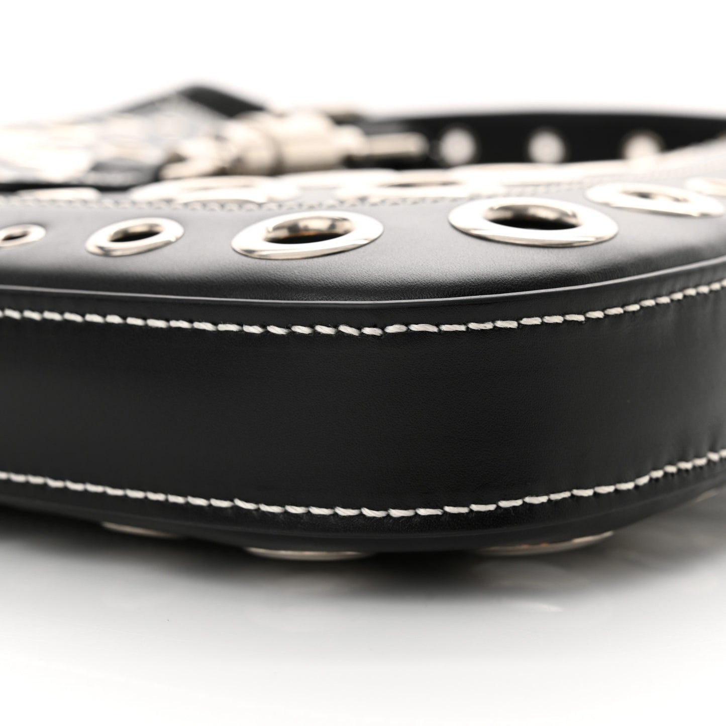 Calfskin Ha Ha Ha Jackie 1961 Eyelet Hobo Black