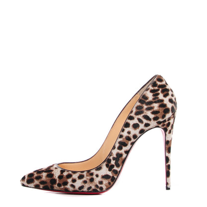 Christian Louboutin Calf Hair Leopard Print Pigalle Follies 100 Pumps 39 Brown White 1 of 13
