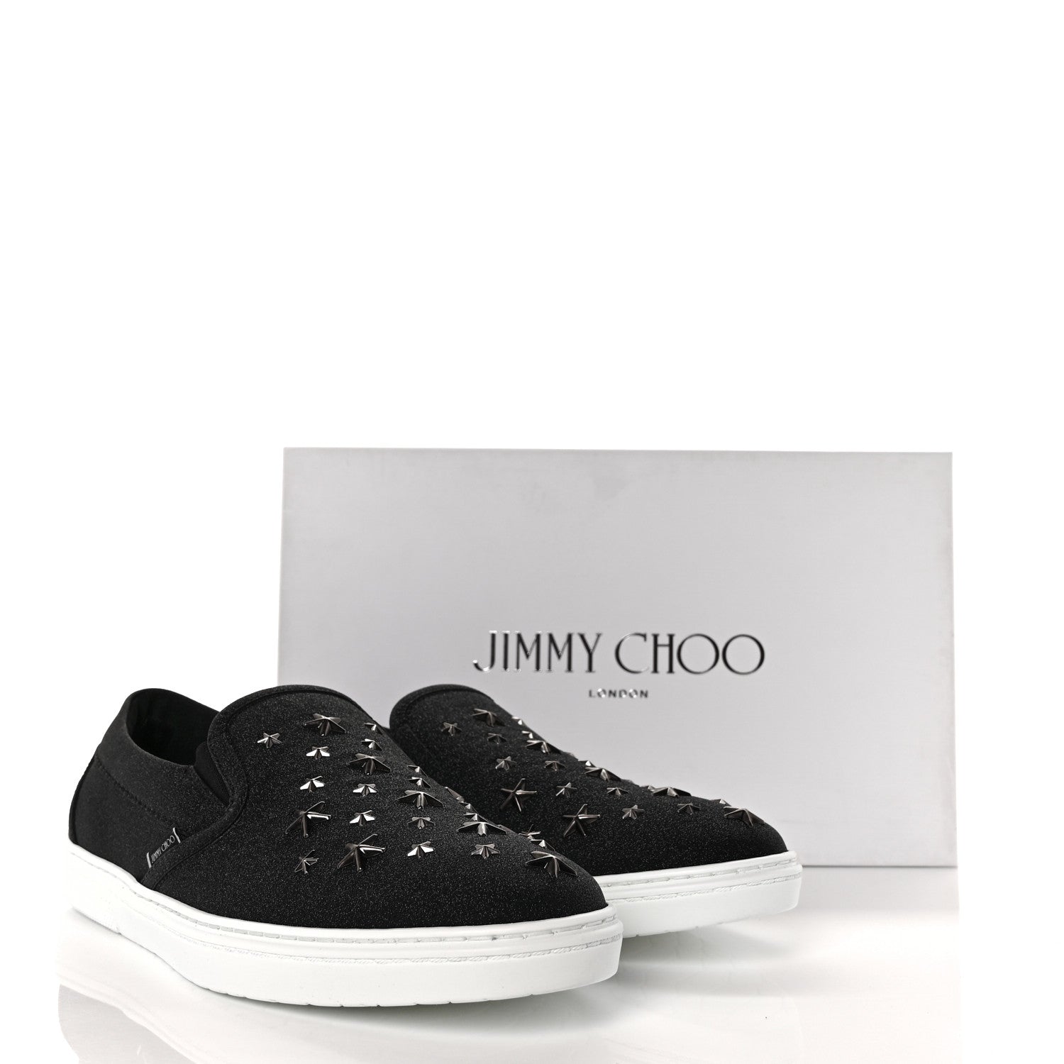 Jimmy Choo Fine Glitter Suede Mens Grove Sneakers 43.5 Black 8 of 8