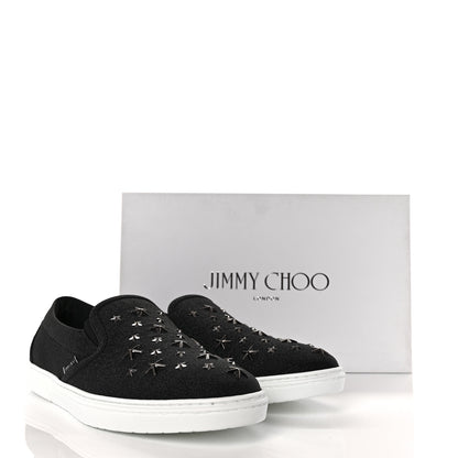 Jimmy Choo Fine Glitter Suede Mens Grove Sneakers 43.5 Black 8 of 8