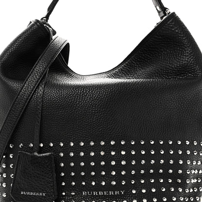 Burberry Calfskin Studded Medium Susanna Hobo Black 7 of 9