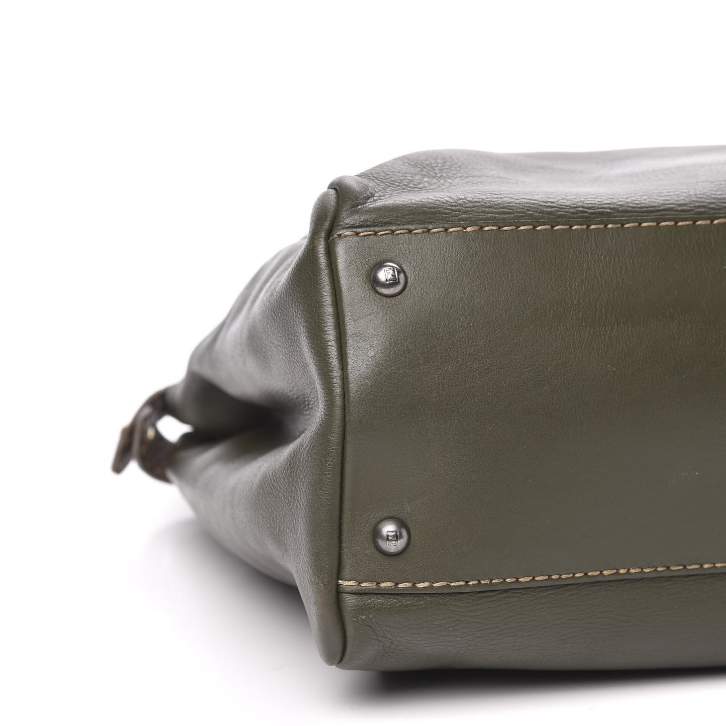Vitello Saddle Cuoio Romano Selleria Large Peekaboo Iconic Satchel Olive