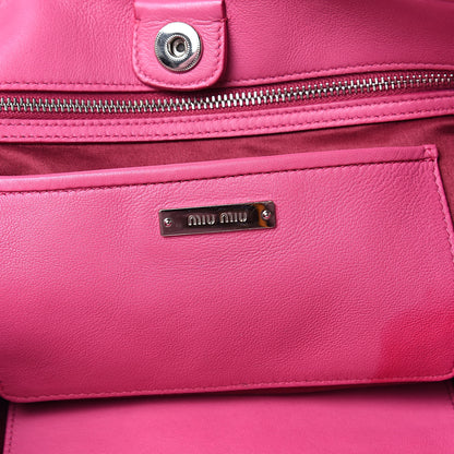 Miu Miu Nappa Matelasse Swarovski Crystal Tote Fuxia 6 of 14