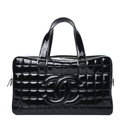 Chanel Patent Quilted Chocolate Bar Bowler Black 1 of 4