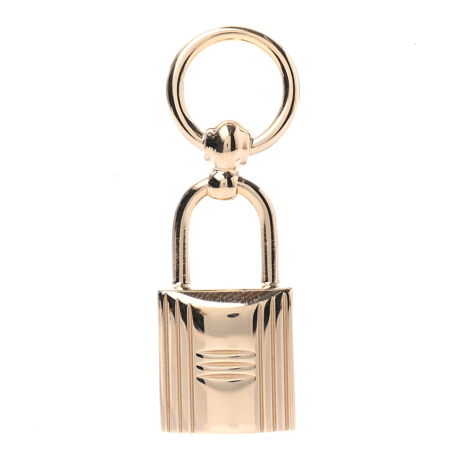 Hermes Permabrass Mini Loop Charms Cadenas Scarf Ring Gold 1 of 3