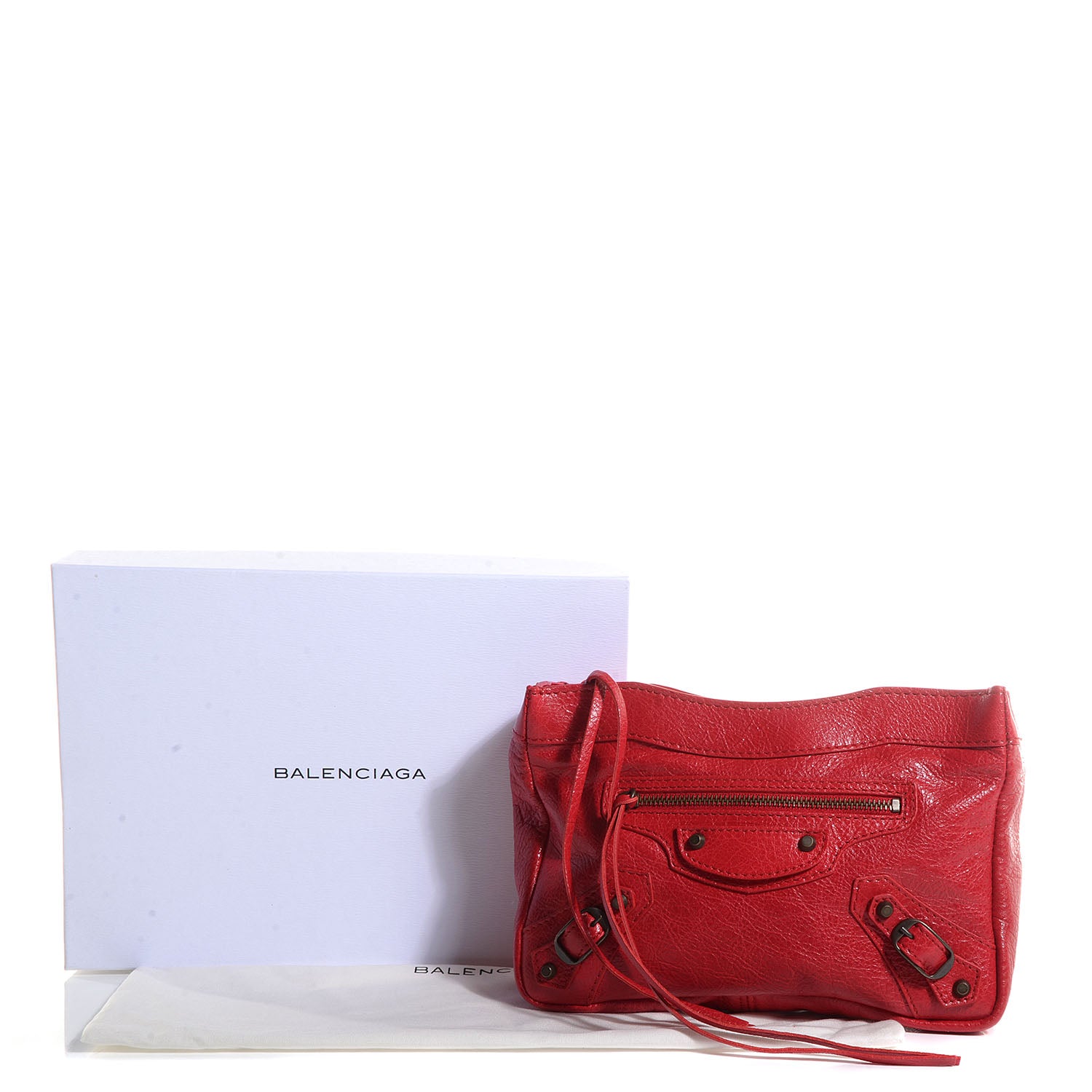 Balenciaga Agneau Porte Toilette Makeup Clutch Rouge Cardinal 10 of 10