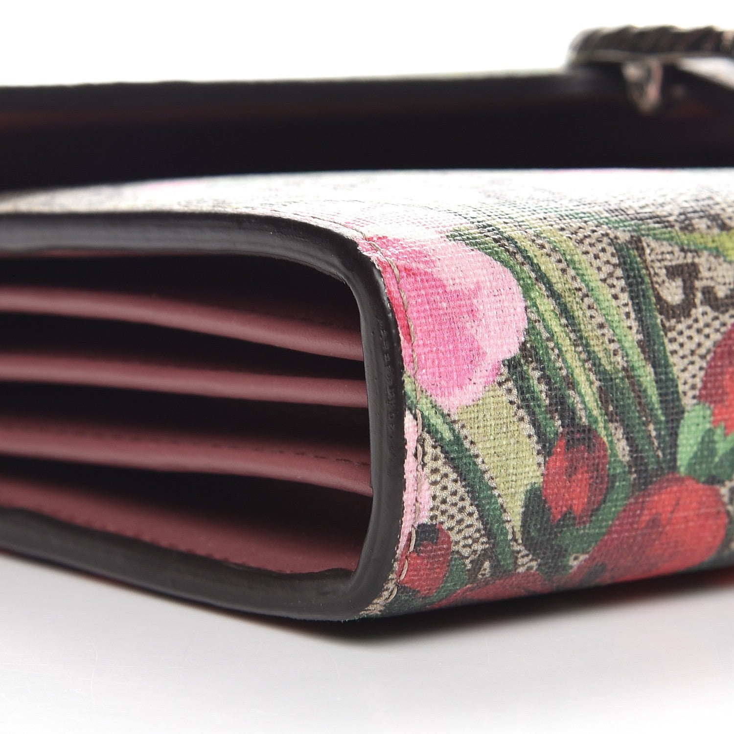 Gucci GG Supreme Monogram Blooms Mini Dionysus Chain Wallet Beige Multicolor Dry Rose 8 of 8
