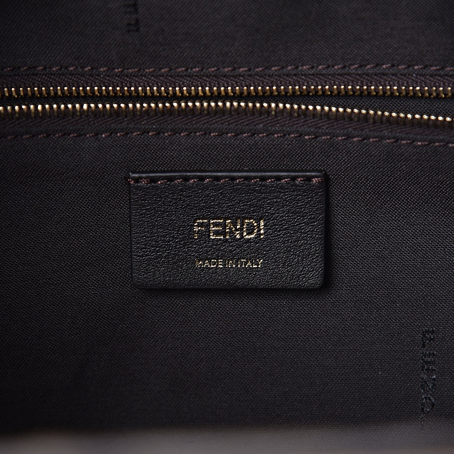 Fendi Glazed Fabric Vitello Century FF 1974 Stamp Patch Small Boston Mogano Panna Caramello 6 of 10