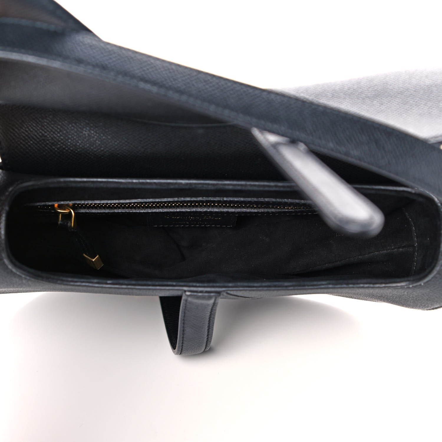 Christian Dior Grained Calfskin Saddle Bag Black 5 of 11