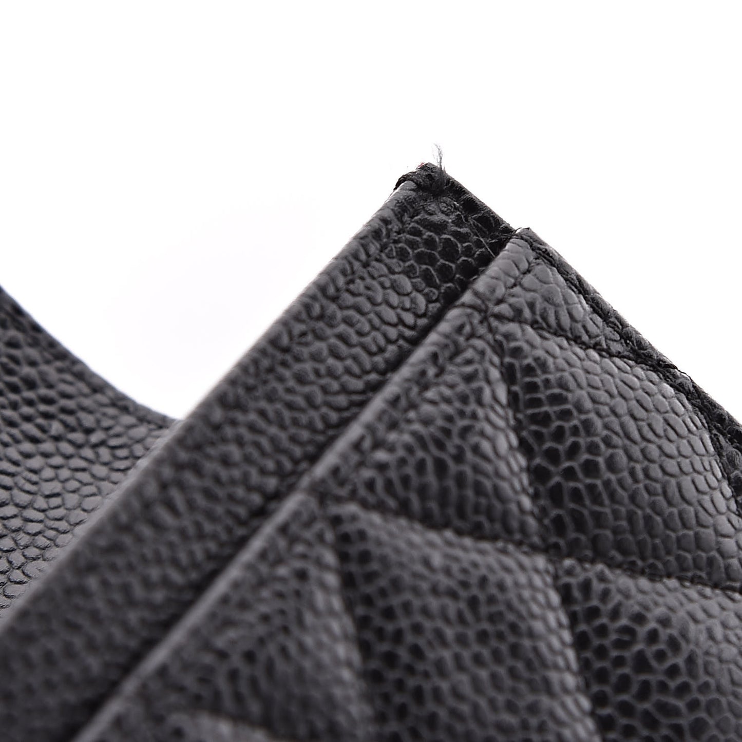 Caviar Quilted Flap Card Holder Black