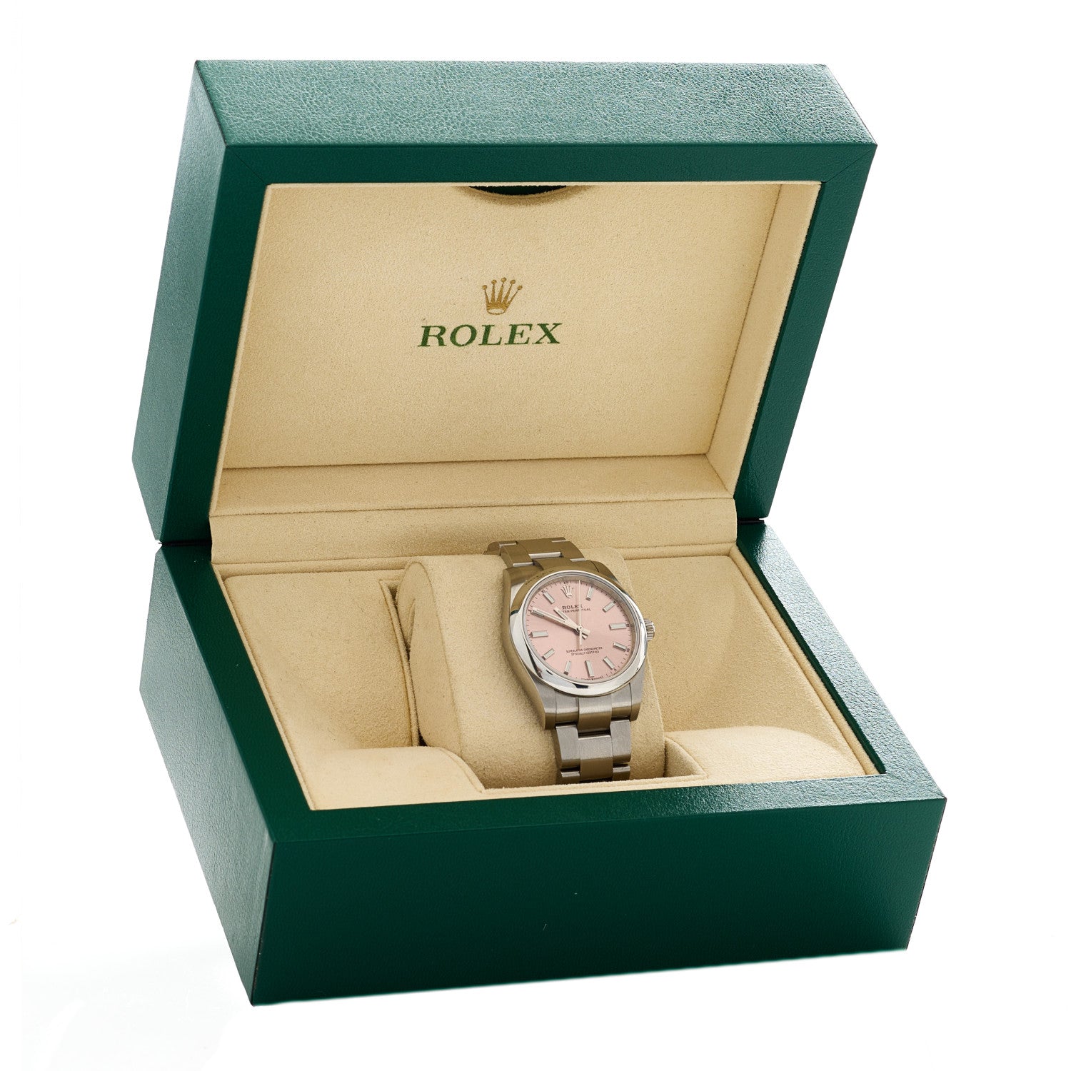 Rolex Stainless Steel 34mm Oyster Perpetual Watch Pink 124200 5 of 5