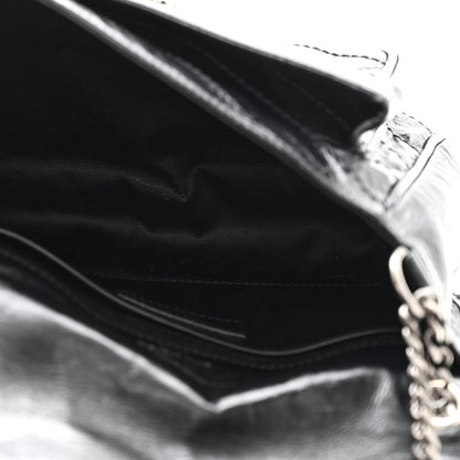 Saint Laurent Crinkled Lambskin Matelasse Monogram Baby Niki Chain Satchel Black 5 of 11