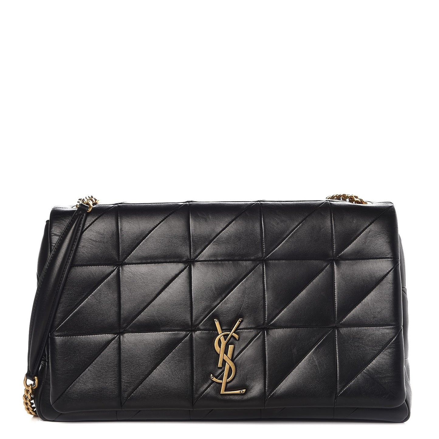 Lambskin Patchwork Monogram Large Jamie Black