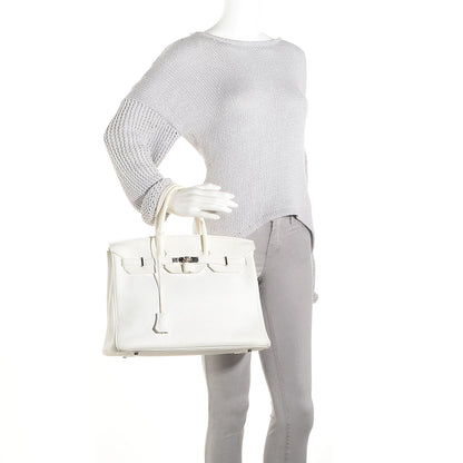 Hermes Taurillon Clemence Birkin 35 White 2 of 28