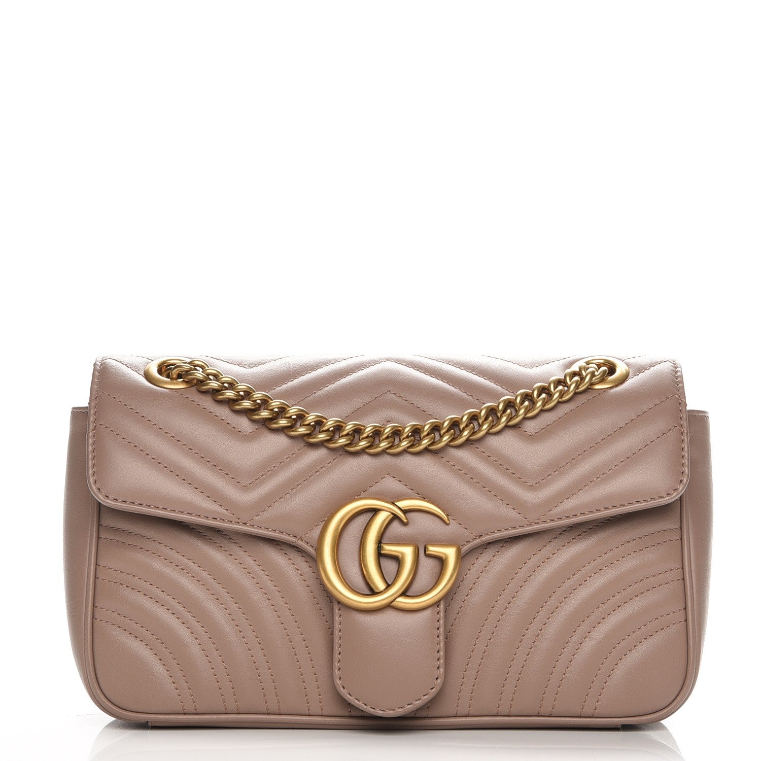 Gucci Calfskin Matelasse Small GG Marmont Shoulder Bag Porcelain Rose 1 of 7