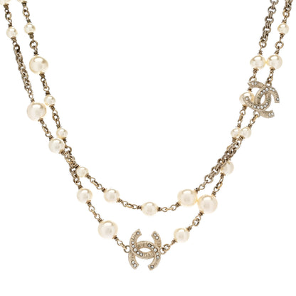 Chanel Pearl CC Necklace Light Gold 1 of 7