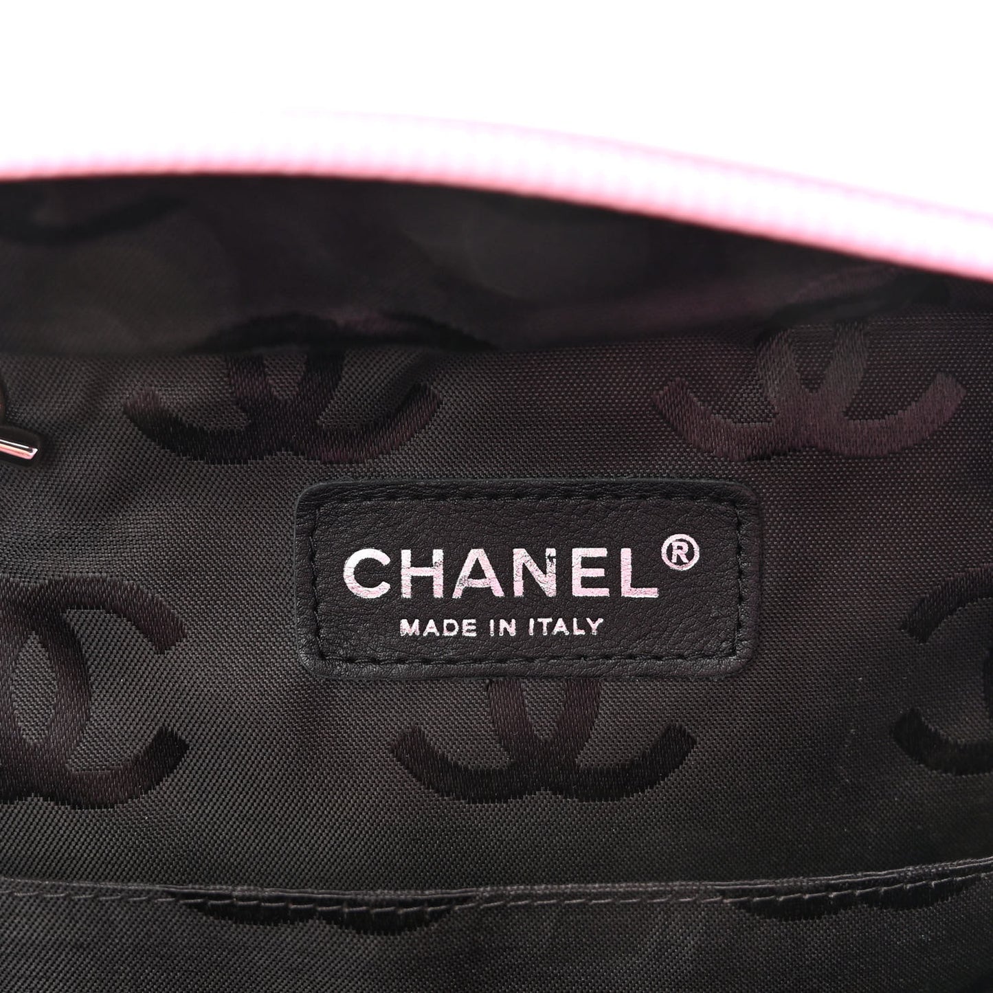 Calfskin Quilted Large Cambon Multipocket Reporter Pink Black