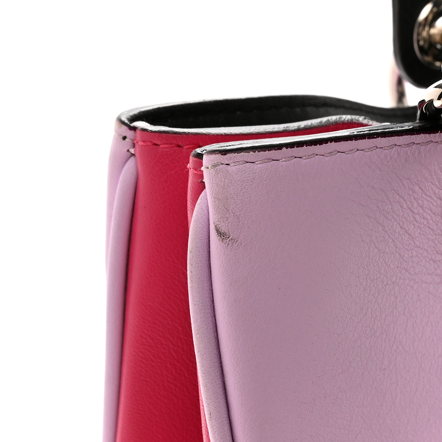 Smooth Calfskin Medium Diorissimo Tote Pink Fuchsia Black