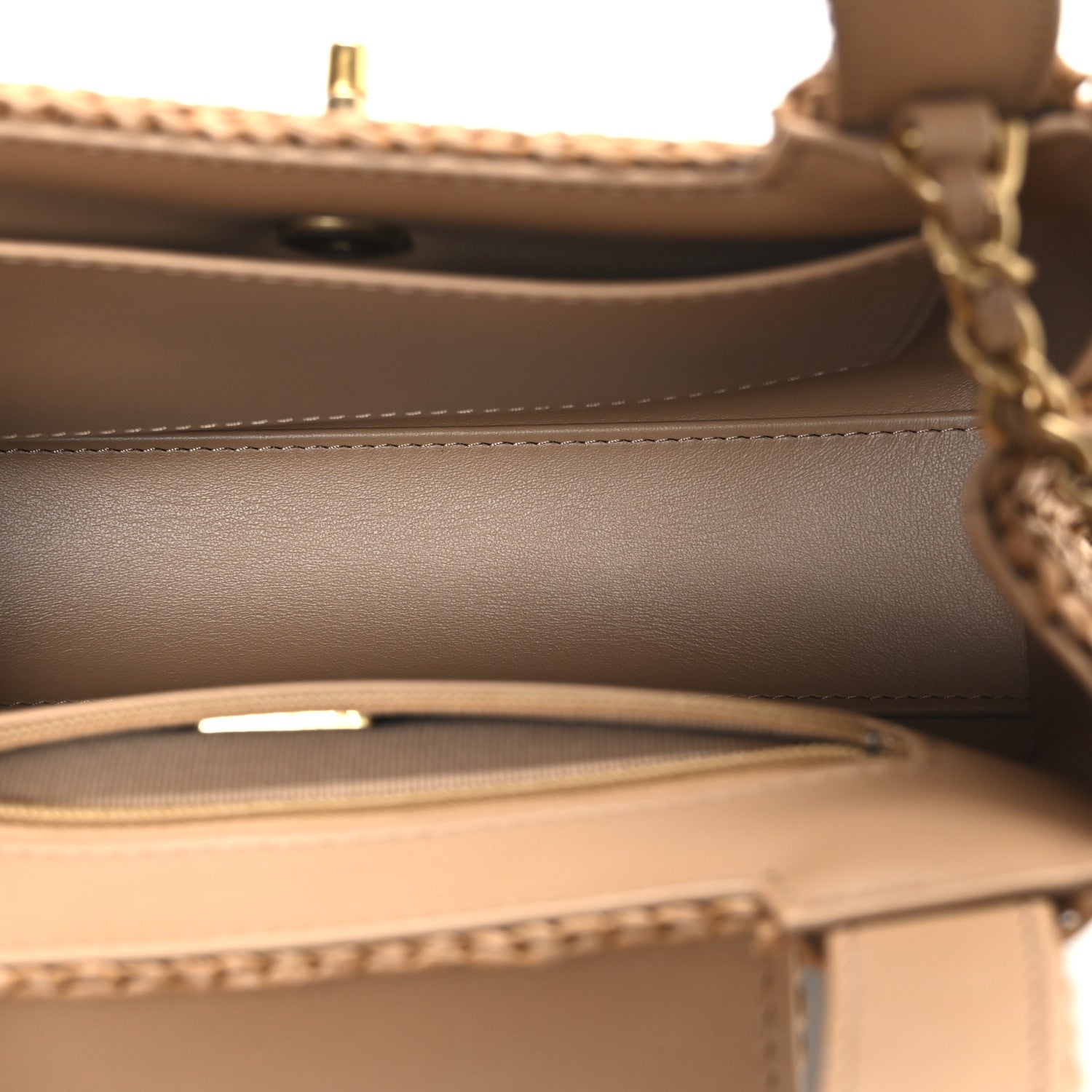 Chanel Braided Raffia Nano Kelly Flap Bag Dark Beige 5 of 10