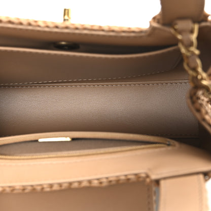 Chanel Braided Raffia Nano Kelly Flap Bag Dark Beige 5 of 10