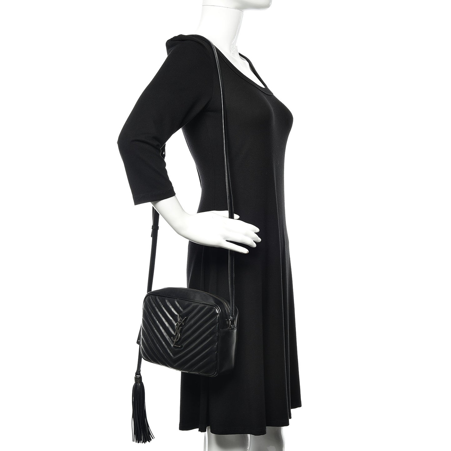 Calfskin Matelasse Monogram Lou Camera Bag Black